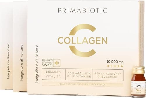 Collagene da Bere - Primabiotic Collagen 10000 mg | 90 Flaconcini da 30 ml (2700 ml) | Integratore Liquido di Alta Qualità per la Bellezza | 95% di Assorbimento | Pelle, Capelli, Articolazioni Generico - integratore