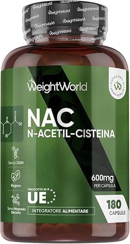 NAC N-Acetilcisteina 600 mg - 180 Capsule Vegane | Scorta per 6 Mesi | Alta Purezza e Biodisponibilità | Senza Additivi | Vegano | Zenement Generico - integratore