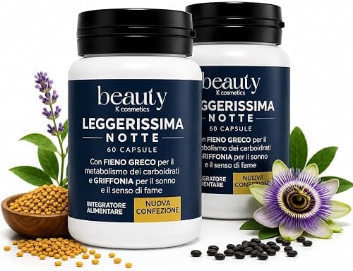 Leggerissima Notte Integratore Alimentare Notturno in Capsule, 120 Capsule | Supporto al Controllo del Peso, Benessere Notturno, Con Griffonia, Fieno Greco e Mate Generico - integratore