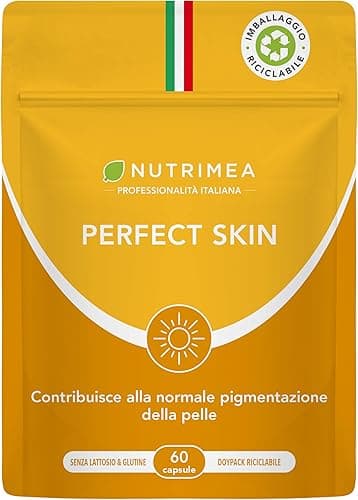 Perfect Skin | Integratore di Betacarotene per Abbronzatura Forte e Duratura | Con Licopene, Bardana e Rame | Protezione della Pelle | 60 Capsule | 2 Mesi di Scorta | Nutrimea Generico - integratore