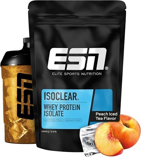 ESN Isoclear Proteine Isolate del Siero di Latte in Polvere, Té Freddo alla Pesca, 1000 g, Proteinlimo con gusto delizioso alla frutta, siero di latte chiaro - made in Germany ESN - integratore