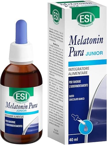 ESI - Melatonin Pura Junior, Integratore Alimentare di Melatonina Per Bambini, in Gocce, Senza Glutine, Senza Zuccheri e Vegan, Favorisce il Sonno, 40 ml Generico - integratore