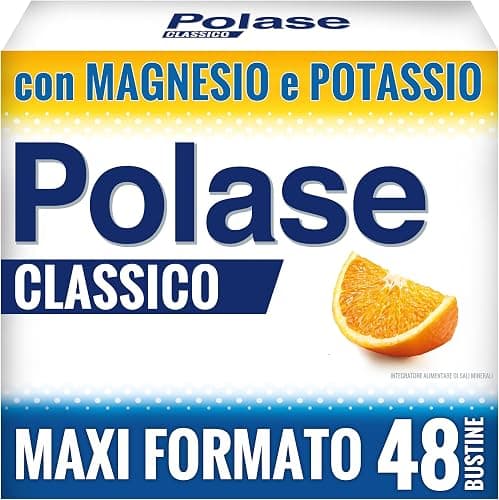 Polase Classico, Magnesio e Potassio,Integratore Alimentare, contro Stanchezza e Fatica Fisica, Caldo, Sali Minerali Organici, Gusto Arancia, Maxi Formato da 48 bustine (2x24) Generico - integratore