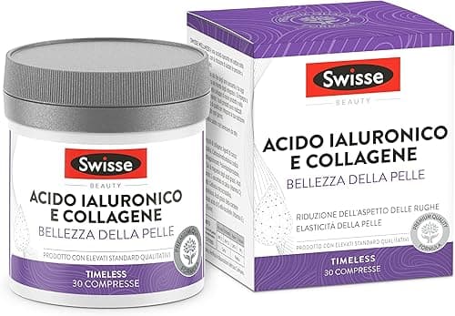 SWISSE Collagene e Acido Ialuronico - Collagene Integratore Donna Uomo con Vitamina C, E, Rame Protegge dallo Stress Ossidativo per Pelle Elastica, Integratori Attenua Rughe 30 Compresse Made in Italy Generico - integratore