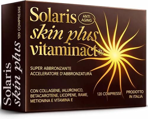 Integratore Abbronzatura SOLARIS – L'Unico con Collagene e Ialuronico – Alto Dosaggio di Betacarotene Puro - Acceleratore Abbronzatura - Attivatore Abbronzatura - Attivatore Melanina – Scorta 4 mesi. Generico - integratore